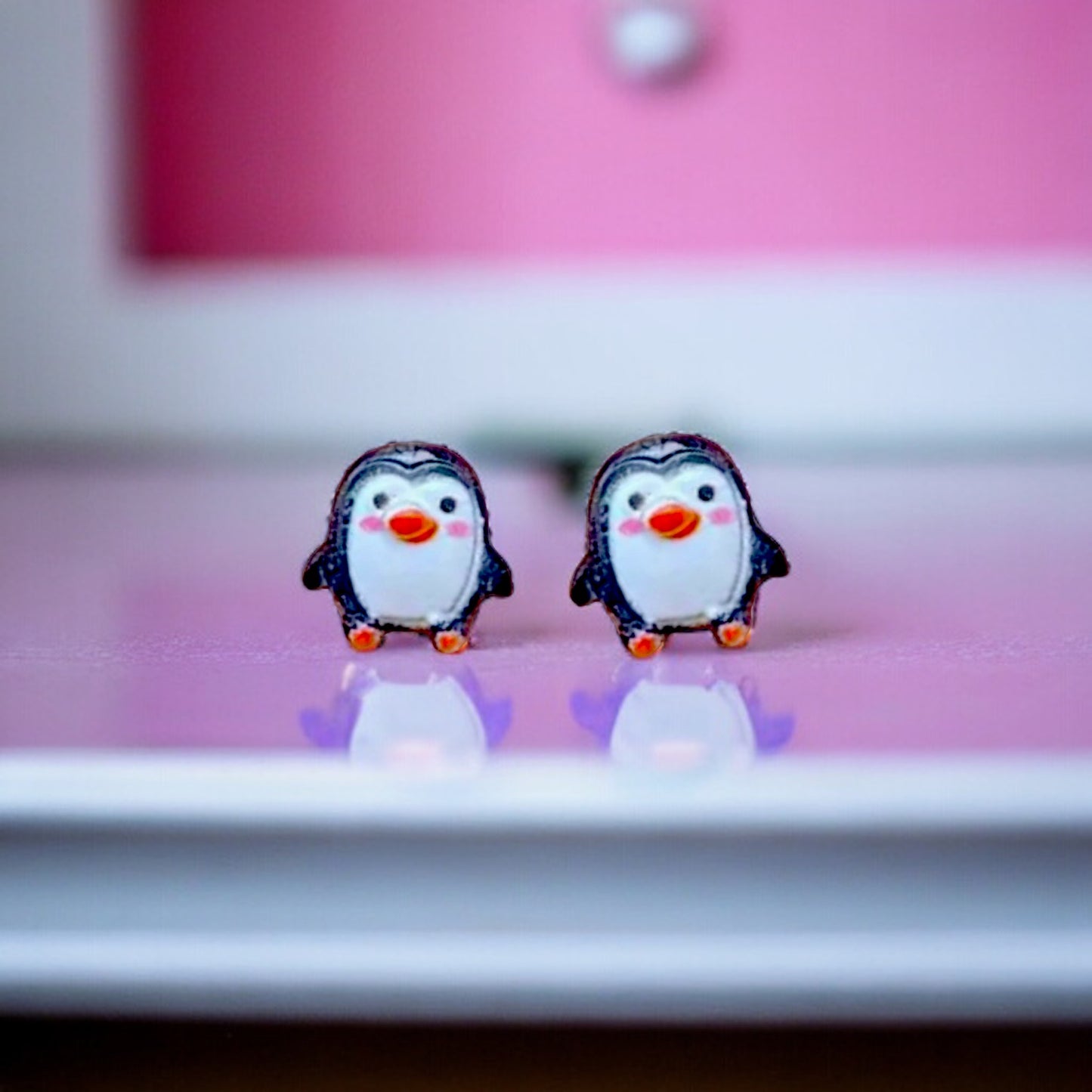 Mini Penguin Embellishment Stud Earrings
