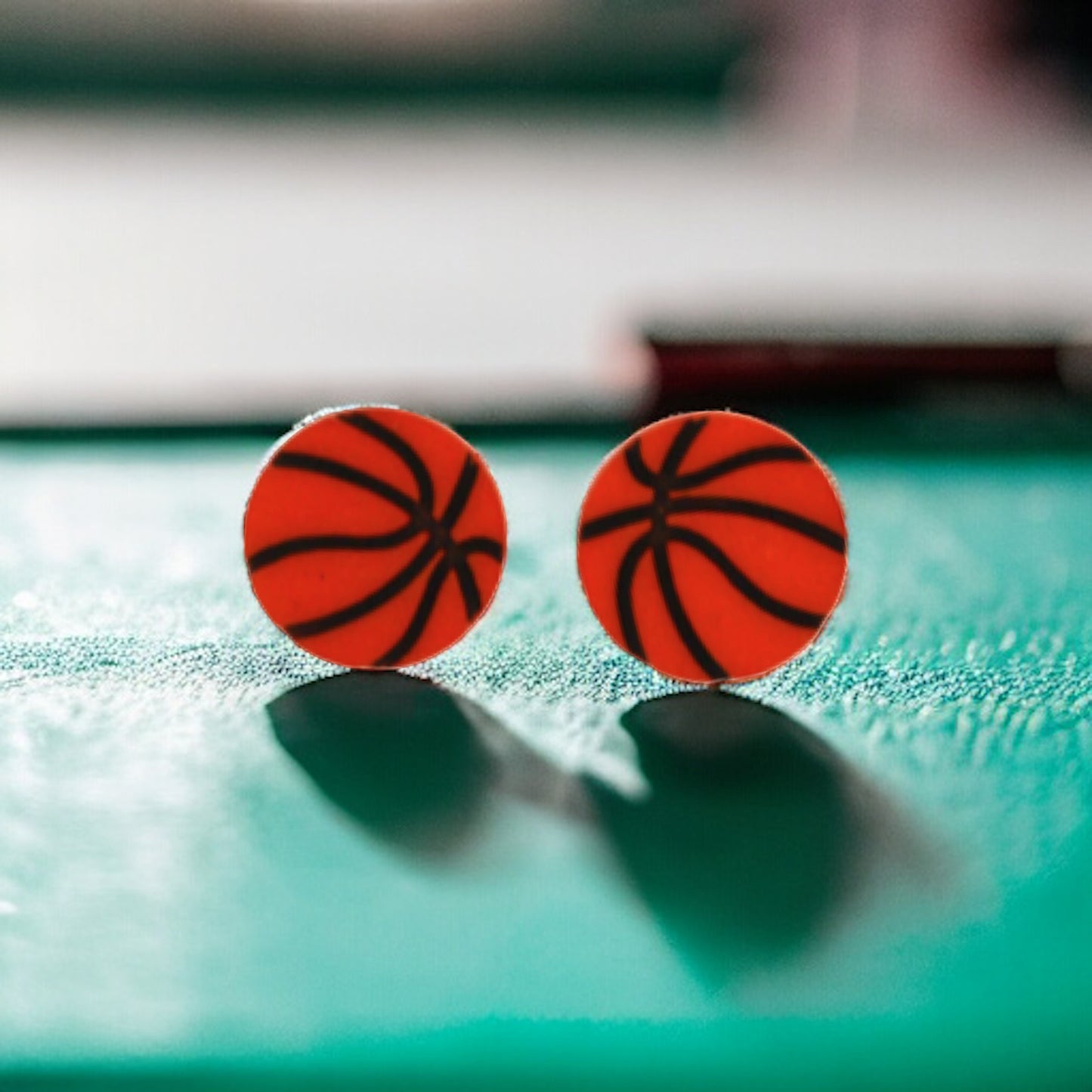 Tiny Sports Equipment Button Stud Earrings