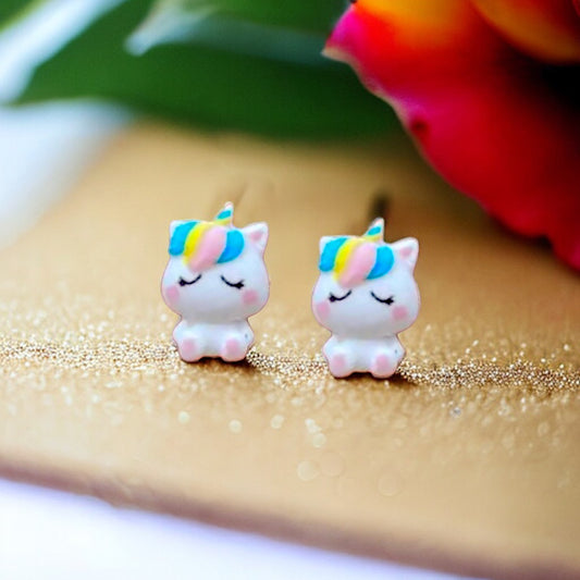 Mini Unicorn Embellishment Stud Earrings