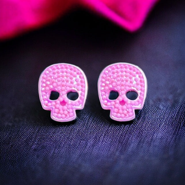 Skull Embellishment Stud Earrings