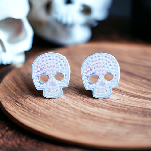 Skull Embellishment Stud Earrings