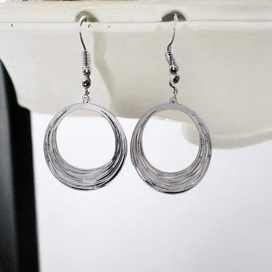 Hollow Out Round Charm Dangle Earrings