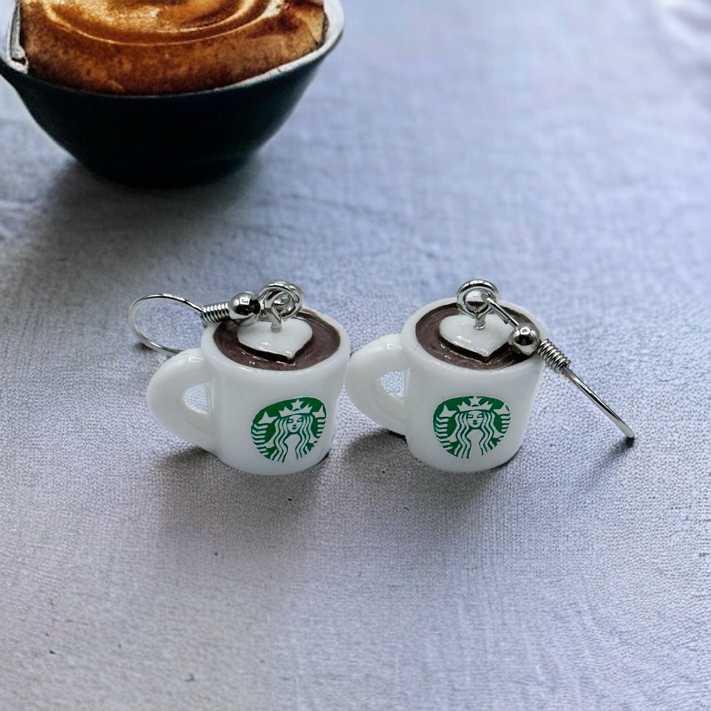 Resin Mini Coffee Cup Charm Dangle Earrings