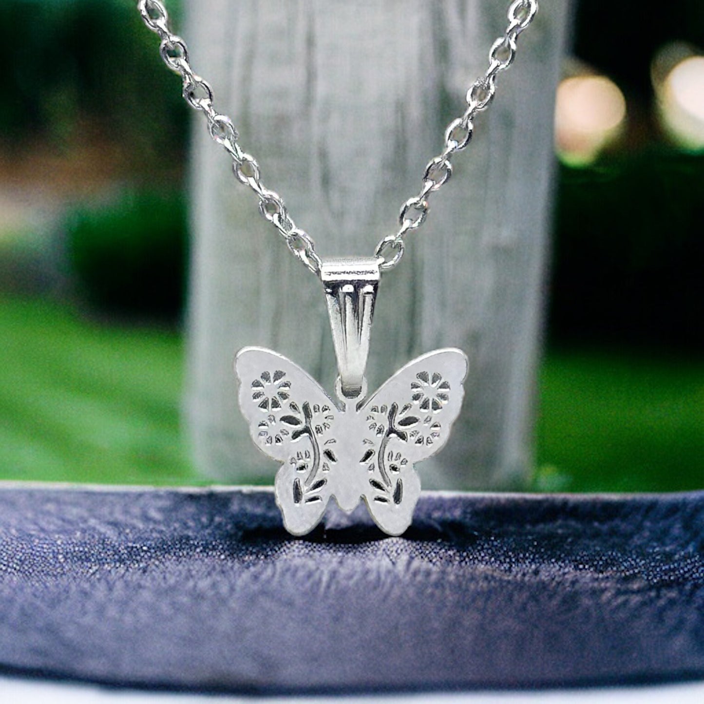 Filigree Butterfly Charm Necklace