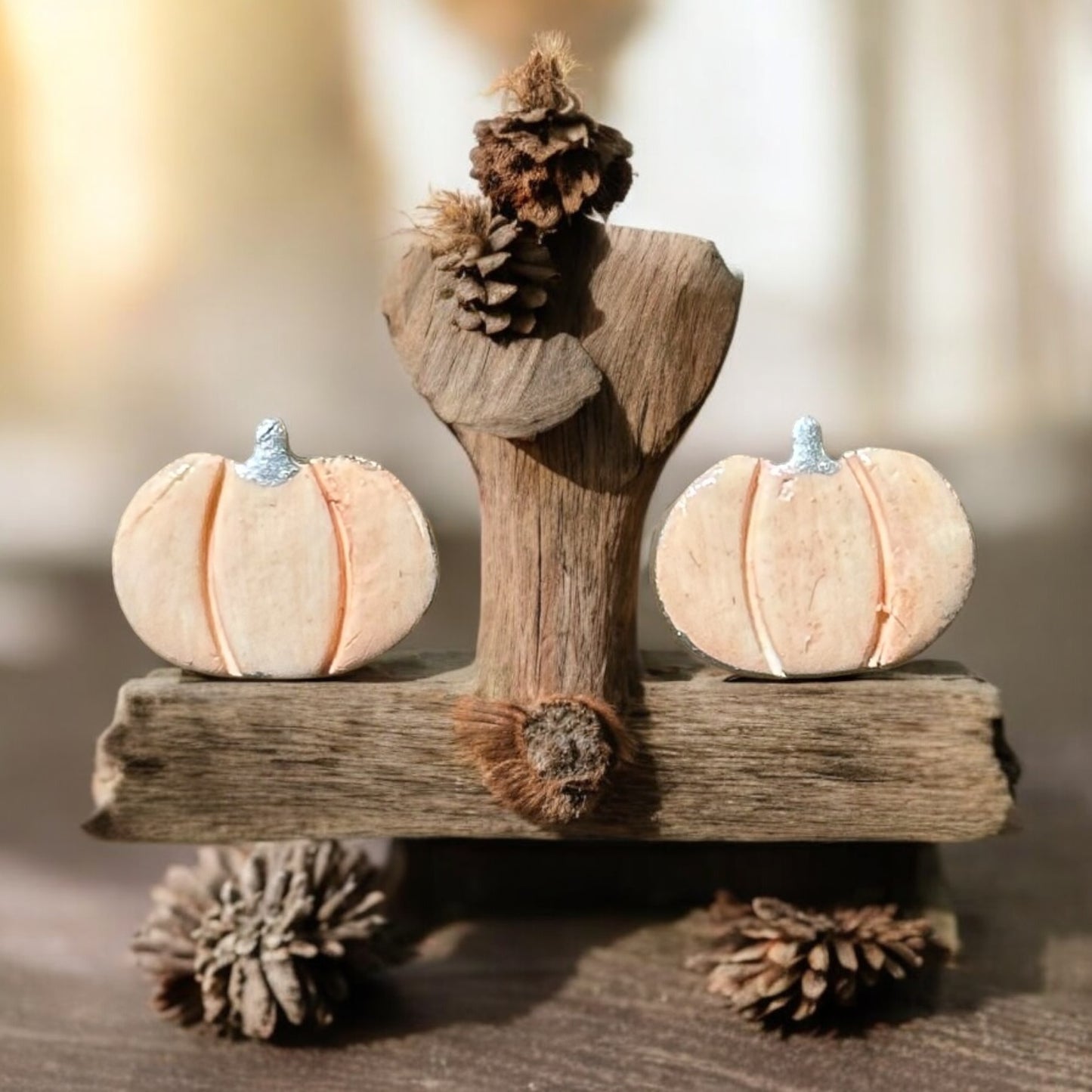 Clay Pumpkin Stud Earrings - Handmade by Sheena Marie