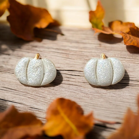 Clay Pumpkin Stud Earrings - Handmade by Sheena Marie