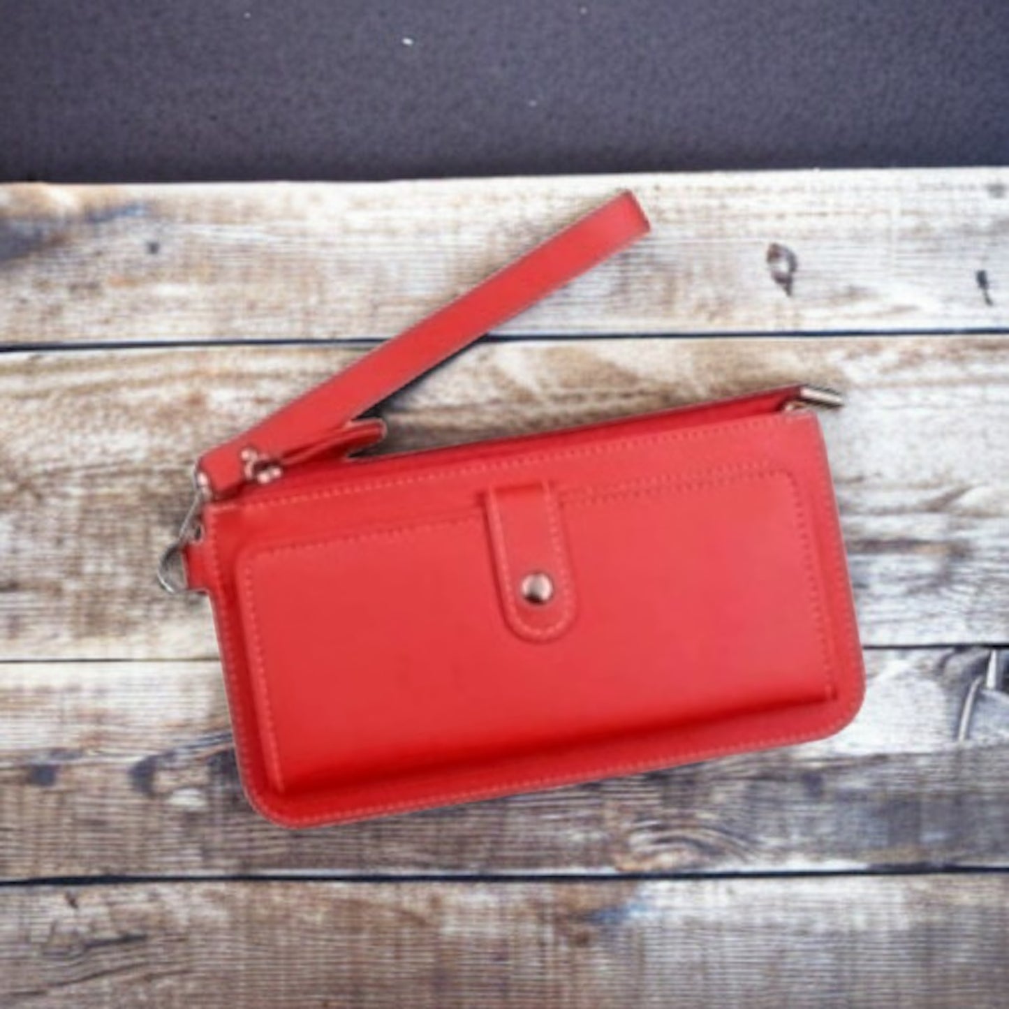 Faux Leather Wristlet Wallet