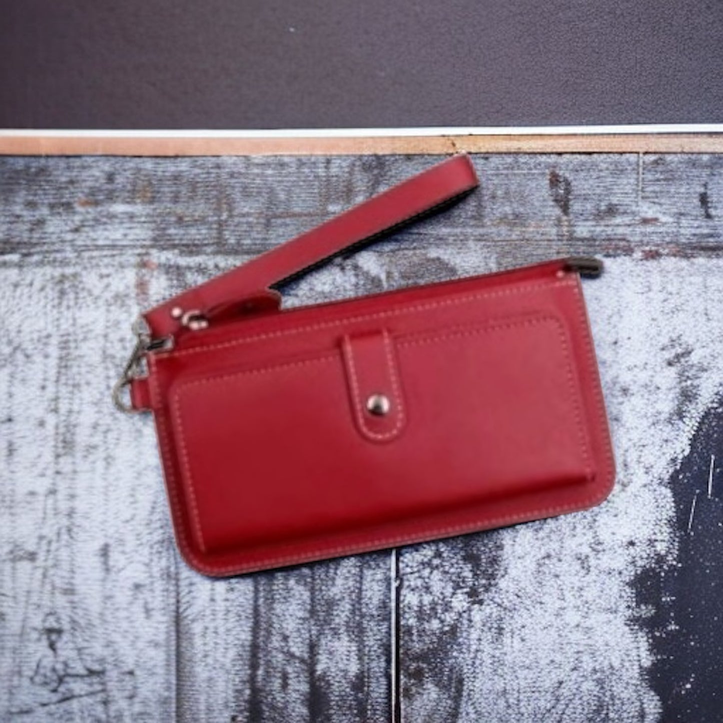 Faux Leather Wristlet Wallet