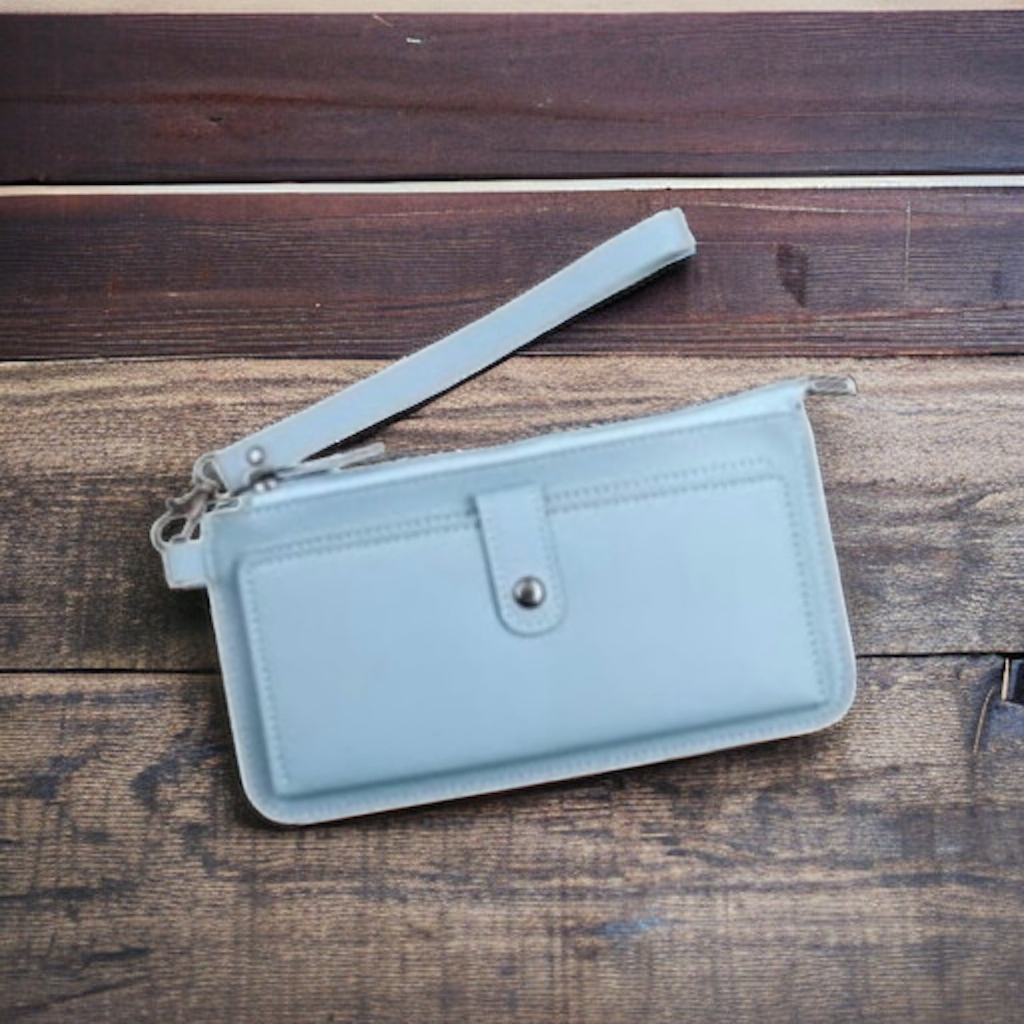 Faux Leather Wristlet Wallet