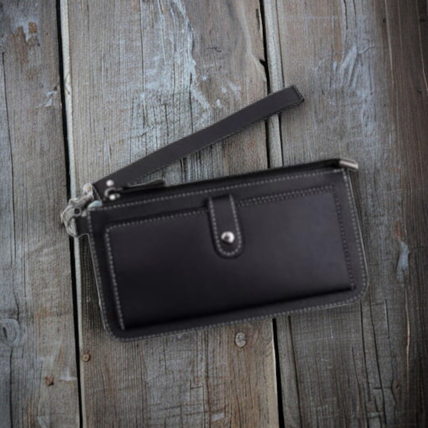 Faux Leather Wristlet Wallet