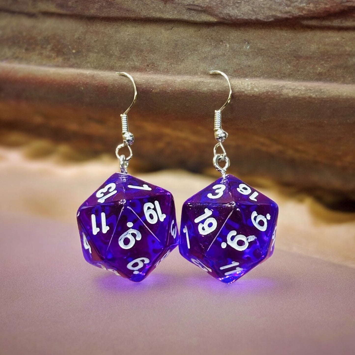 D20 Dice Dangle Earrings