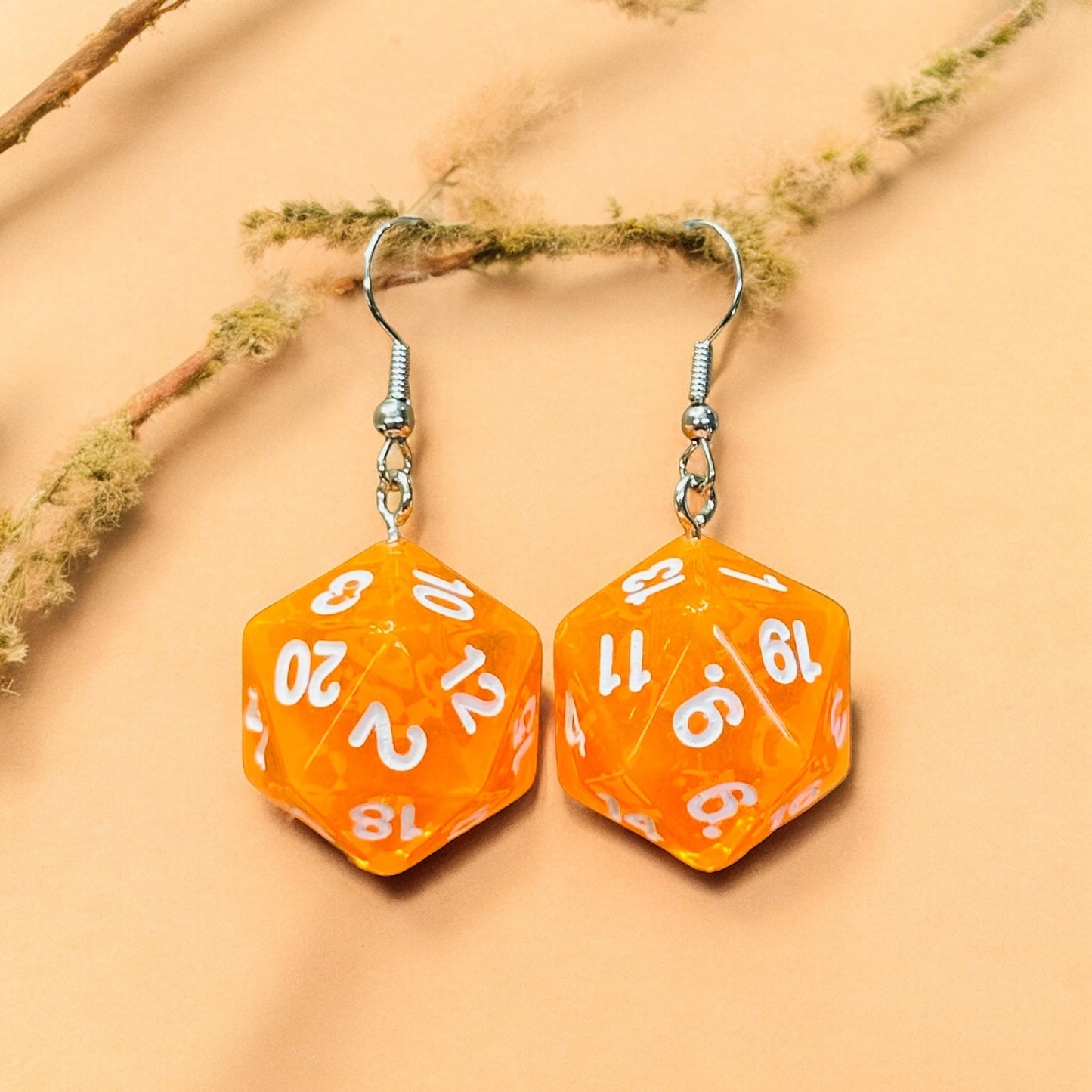 D20 Dice Dangle Earrings