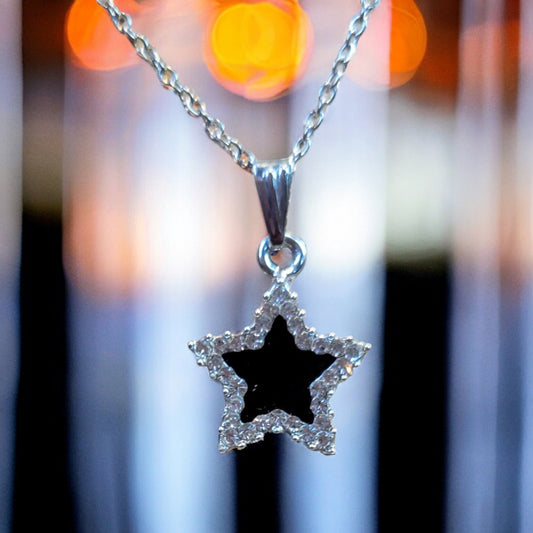 Black Star Charm Bling Necklace