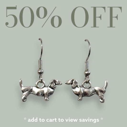 Dachshund Charm Dangle Earrings