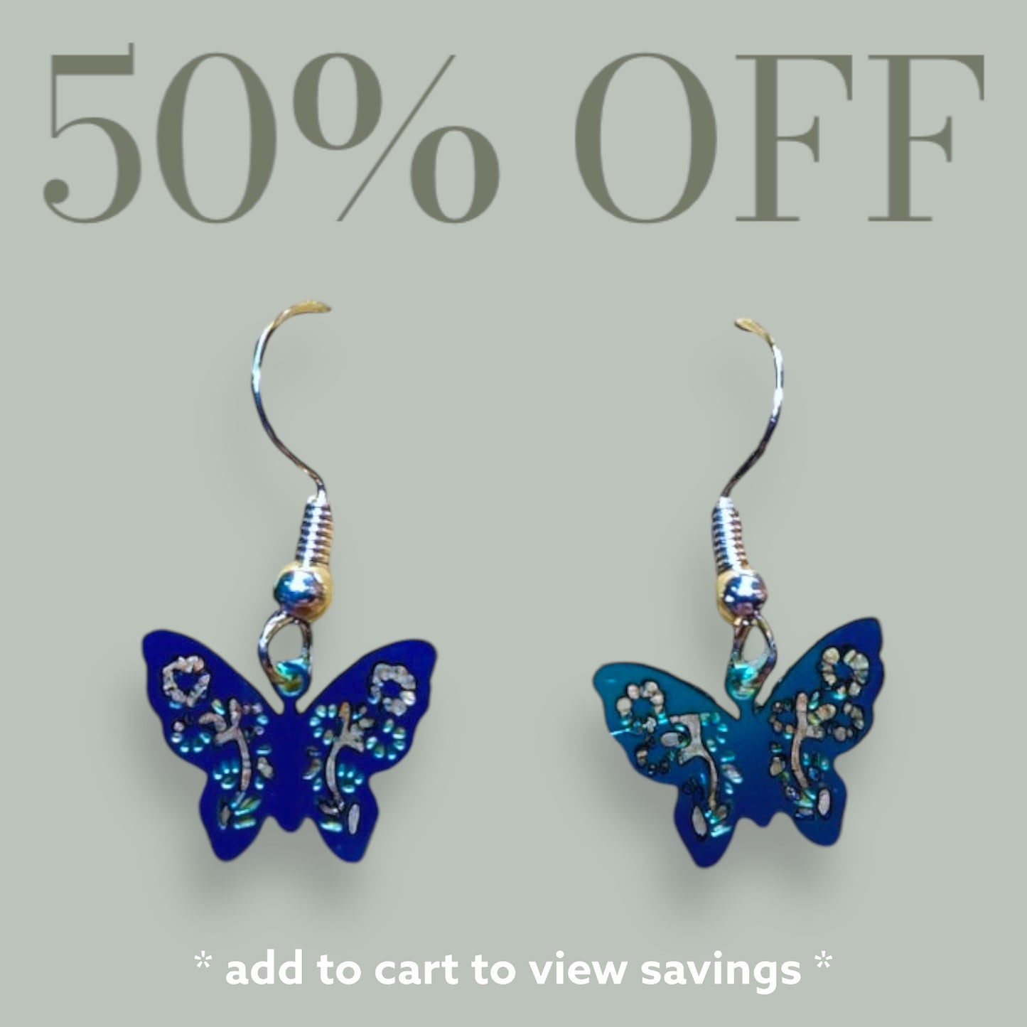 Filigree Butterfly Charm Dangle Earrings