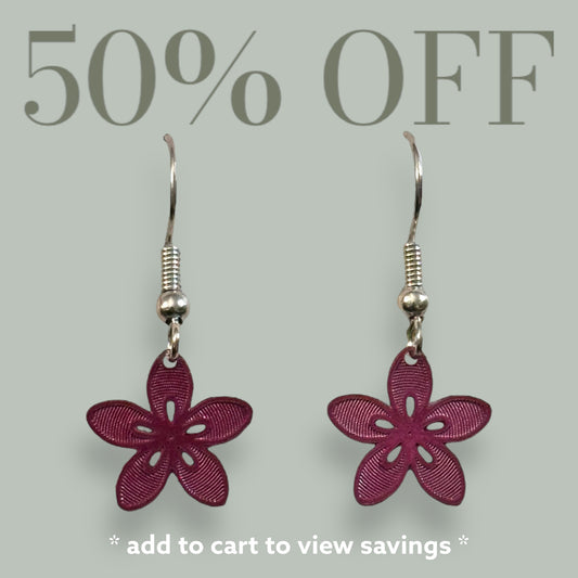 Fuchsia Flower Charm Earrings