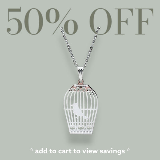 Hollow Birdcage Charm Necklace