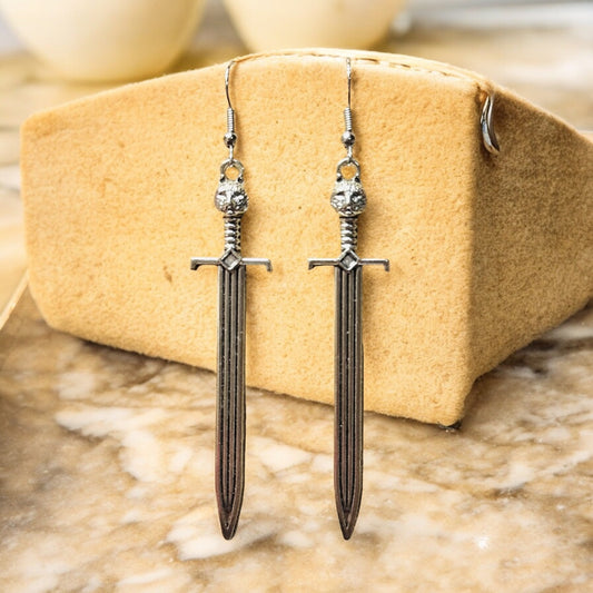 Sword Charm Dangle Earrings