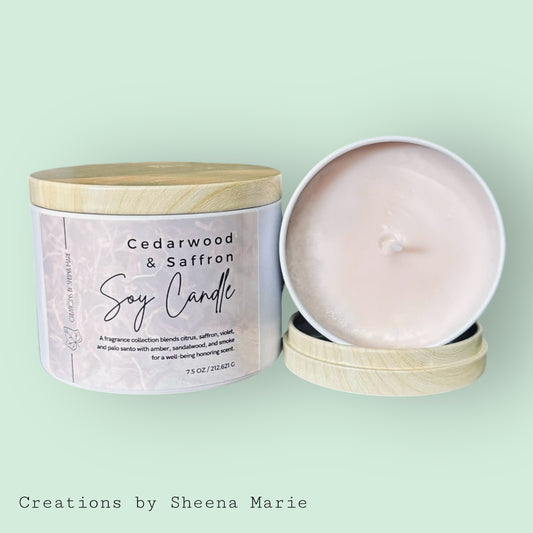 Cedarwood & Saffron Soy Candle