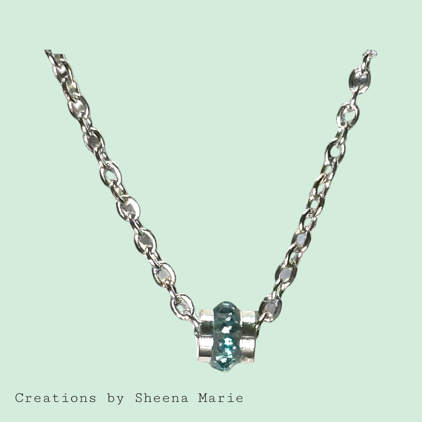 Rhinestone Bead Charm Necklace