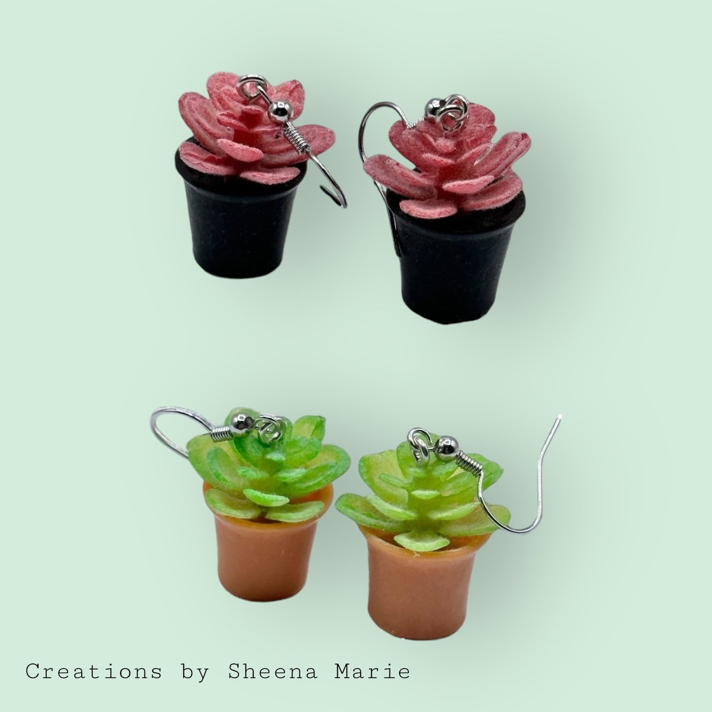 Succulent Charm Dangle Earrings