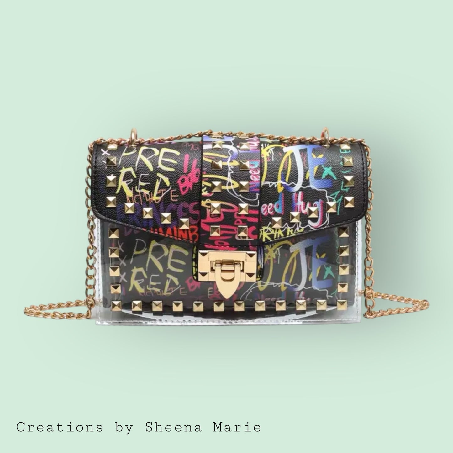 Graffiti Chain Crossbody