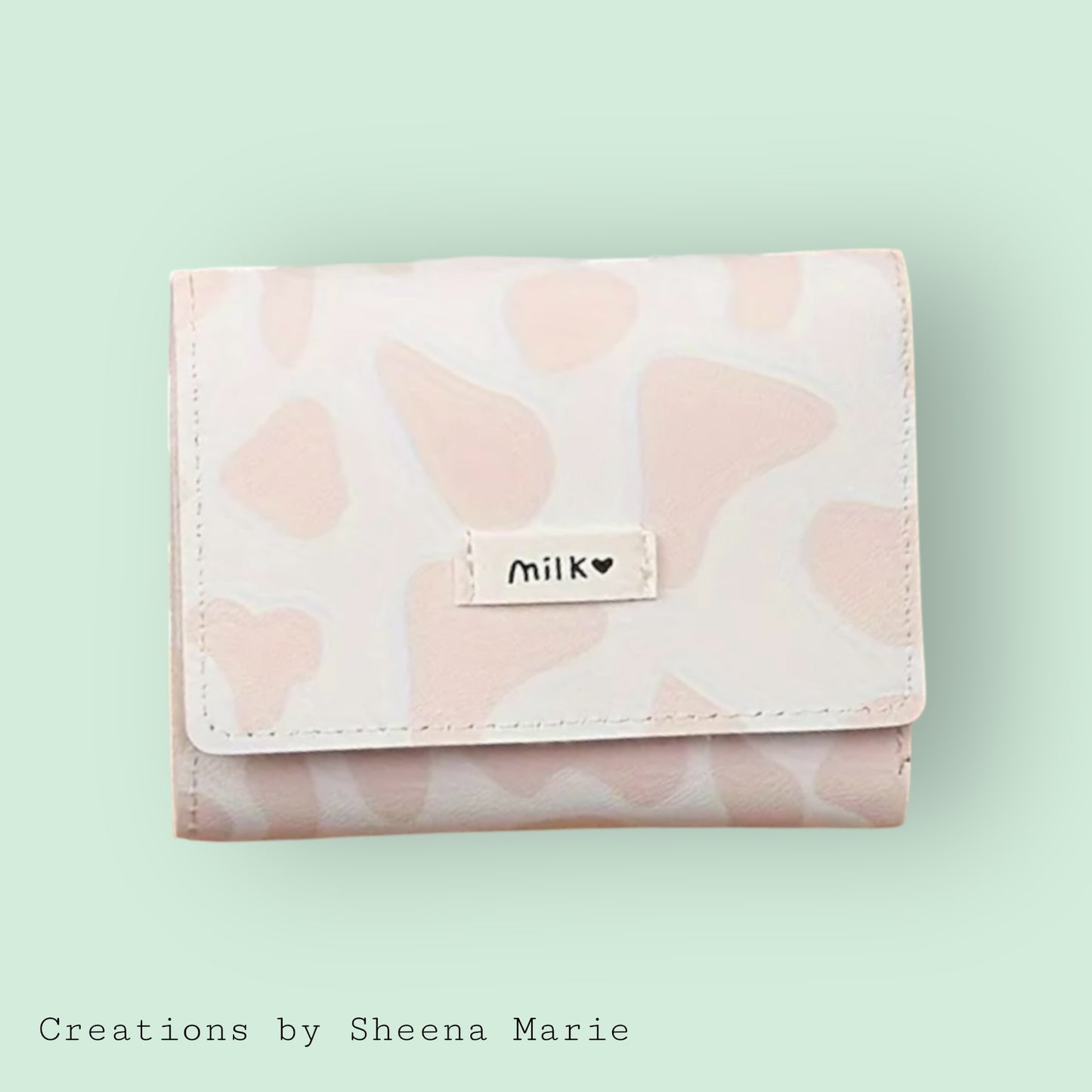 Cow Milk Print Trifold Wallet