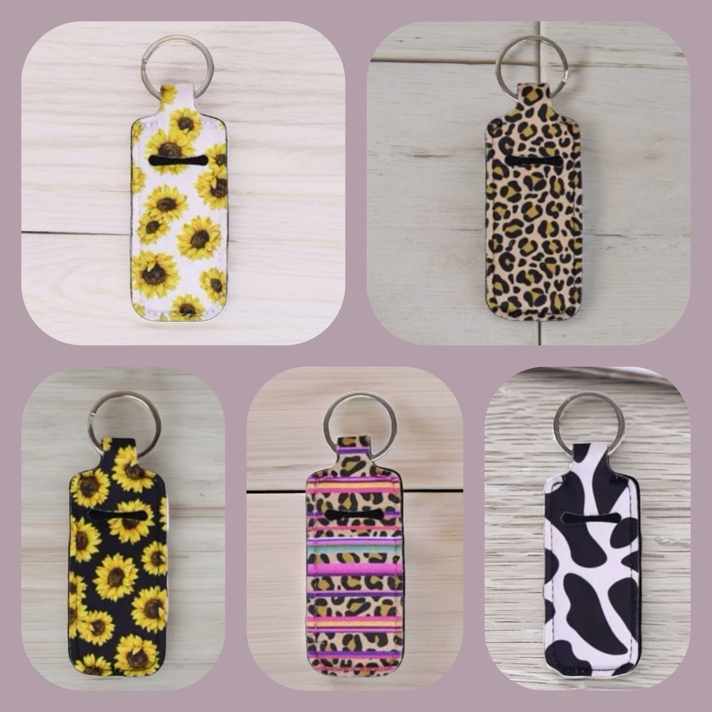 Boho Neoprene Lip Balm Holder Keychain