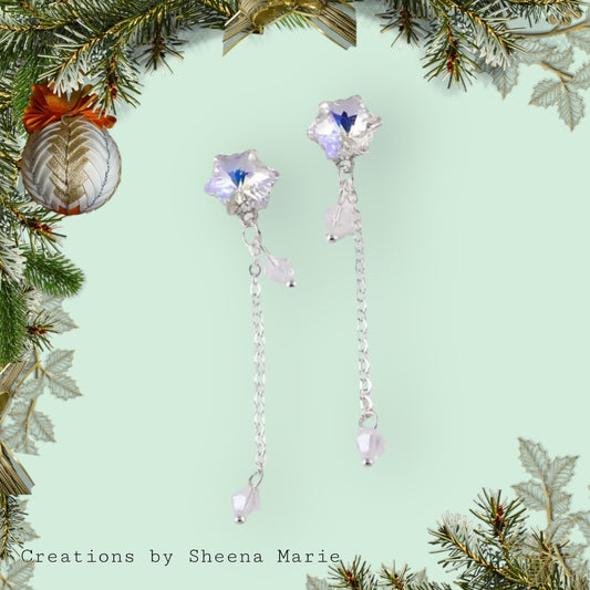 Snowflake Rhinestone Dangle Stud Earring