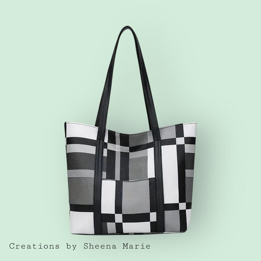 Large Color Block Tote Bag