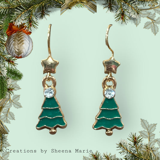 Christmas Tree Dangle Earrings