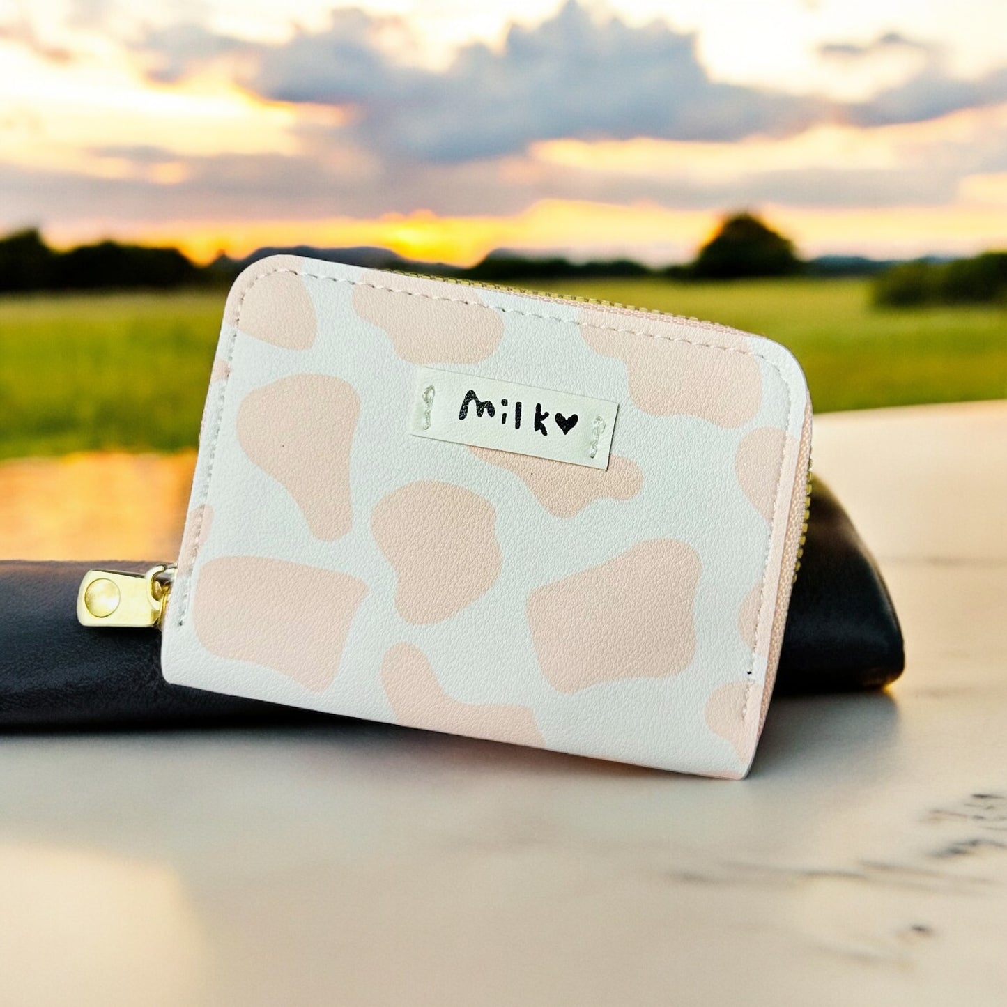 Mini Cow Print Card Wallet