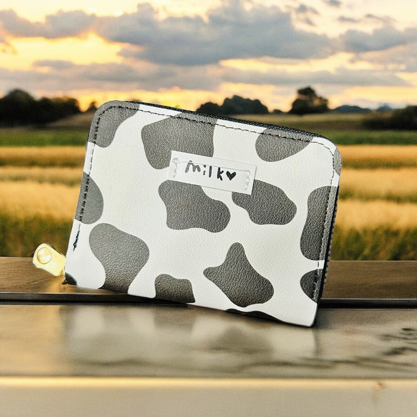 Mini Cow Print Card Wallet