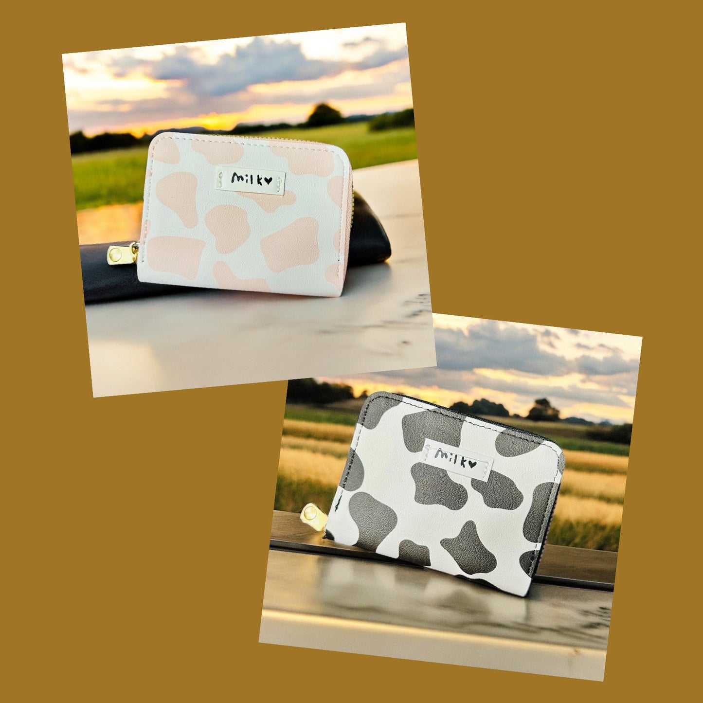 Mini Cow Print Card Wallet