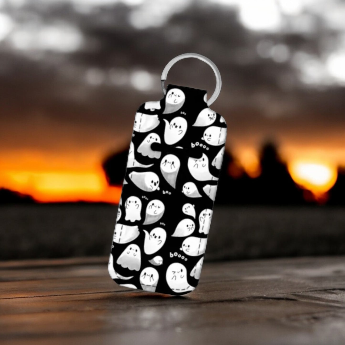 Spooky Neoprene Lip Balm Holder Keychain