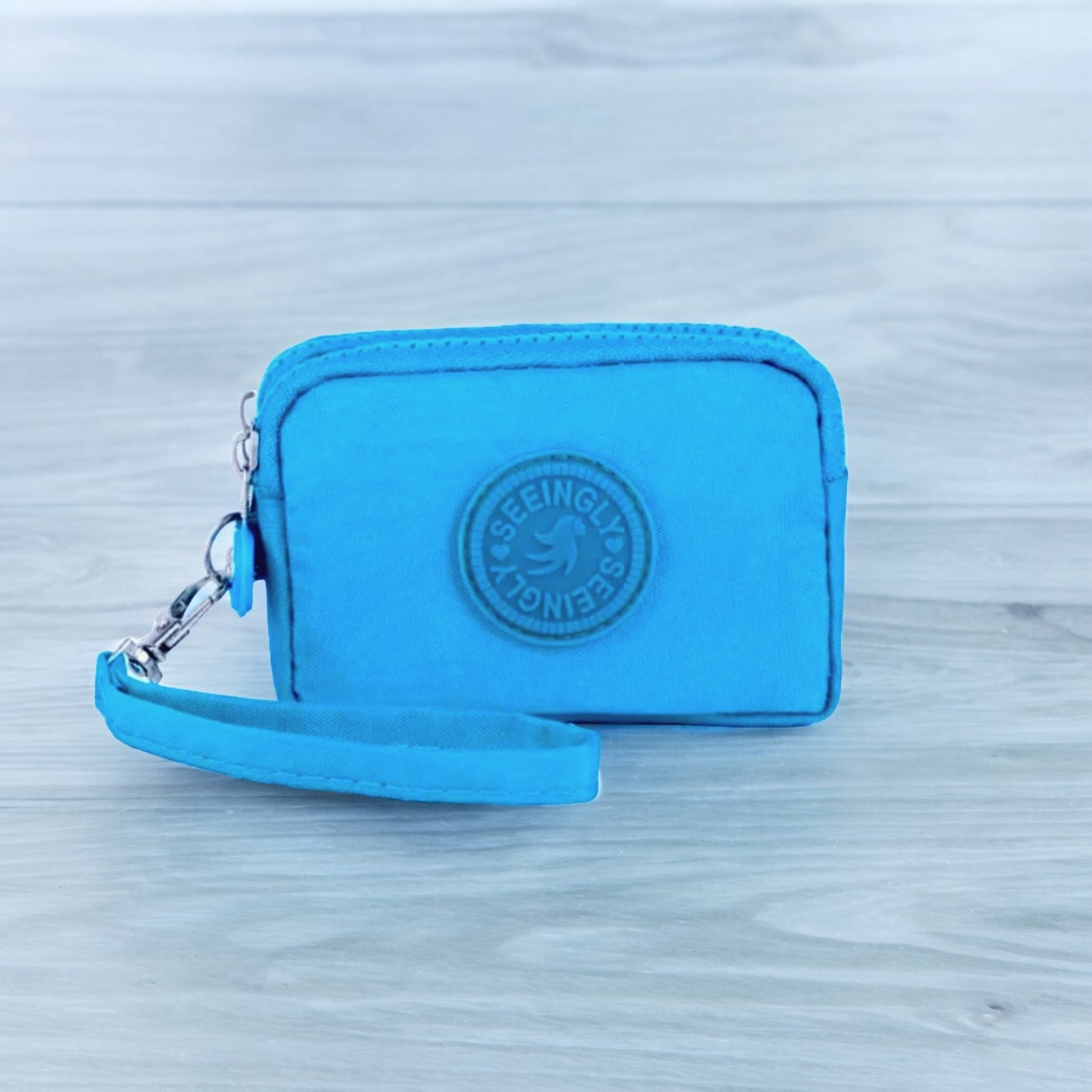 Three Zipper Casual Clutch Wristlet Bag