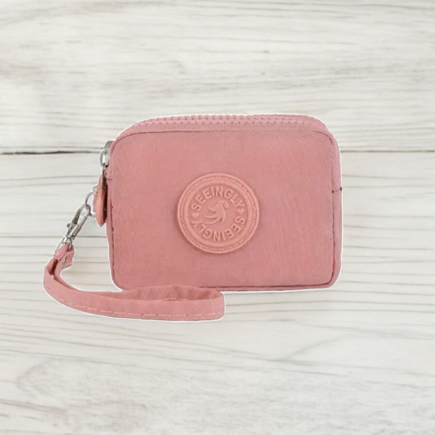 Three Zipper Casual Clutch Wristlet Bag