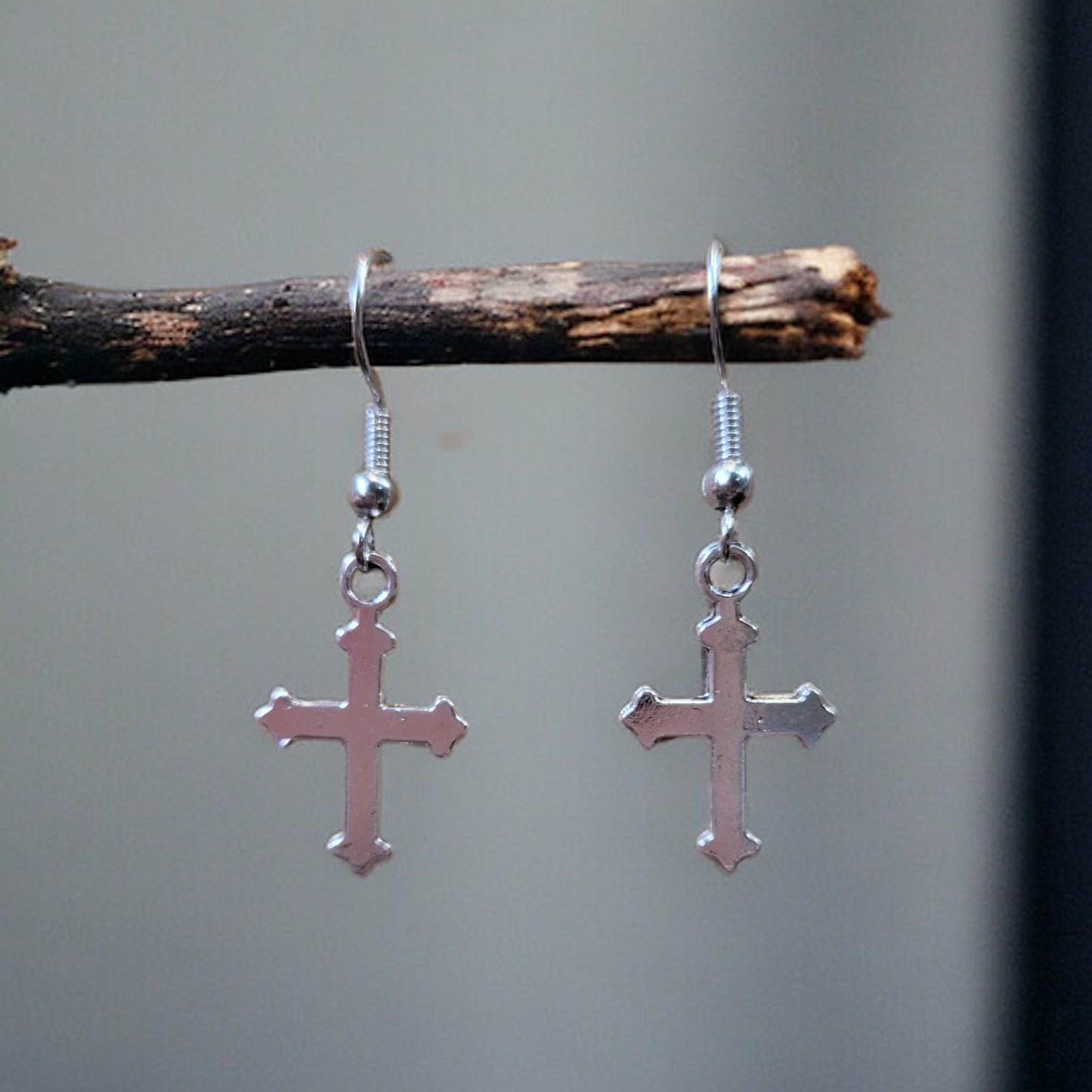 Cross Charm Dangle Earrings