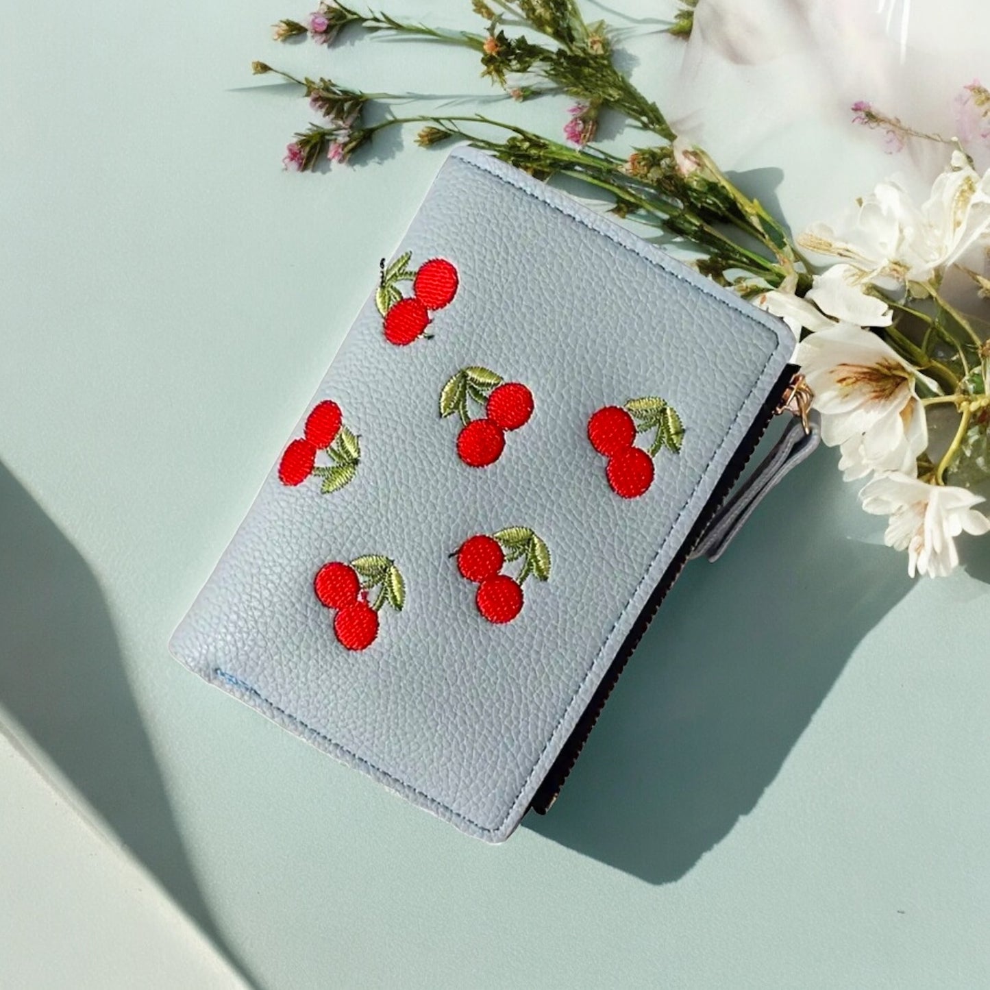 Small Faux Leather Cherry Wallet