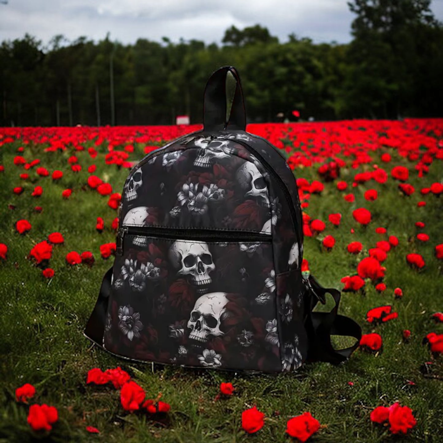Floral Skull Daypack Bag