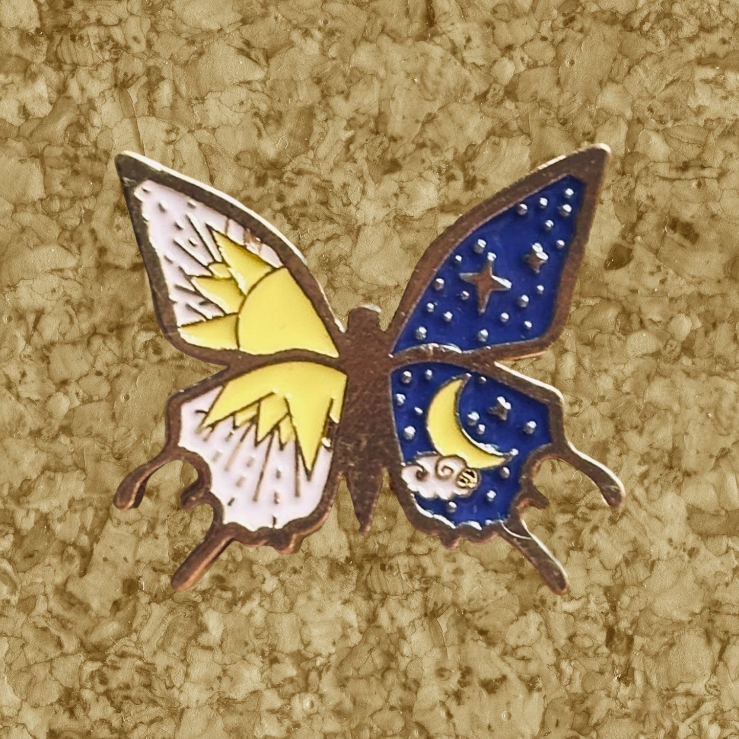 Sun & Moon Butterfly Enamel Pin