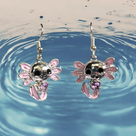 Axolotl Charm Dangle Earrings