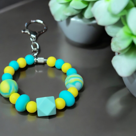 Tie Dye Loop Silicone Beaded Keychain by RLH Creative Design