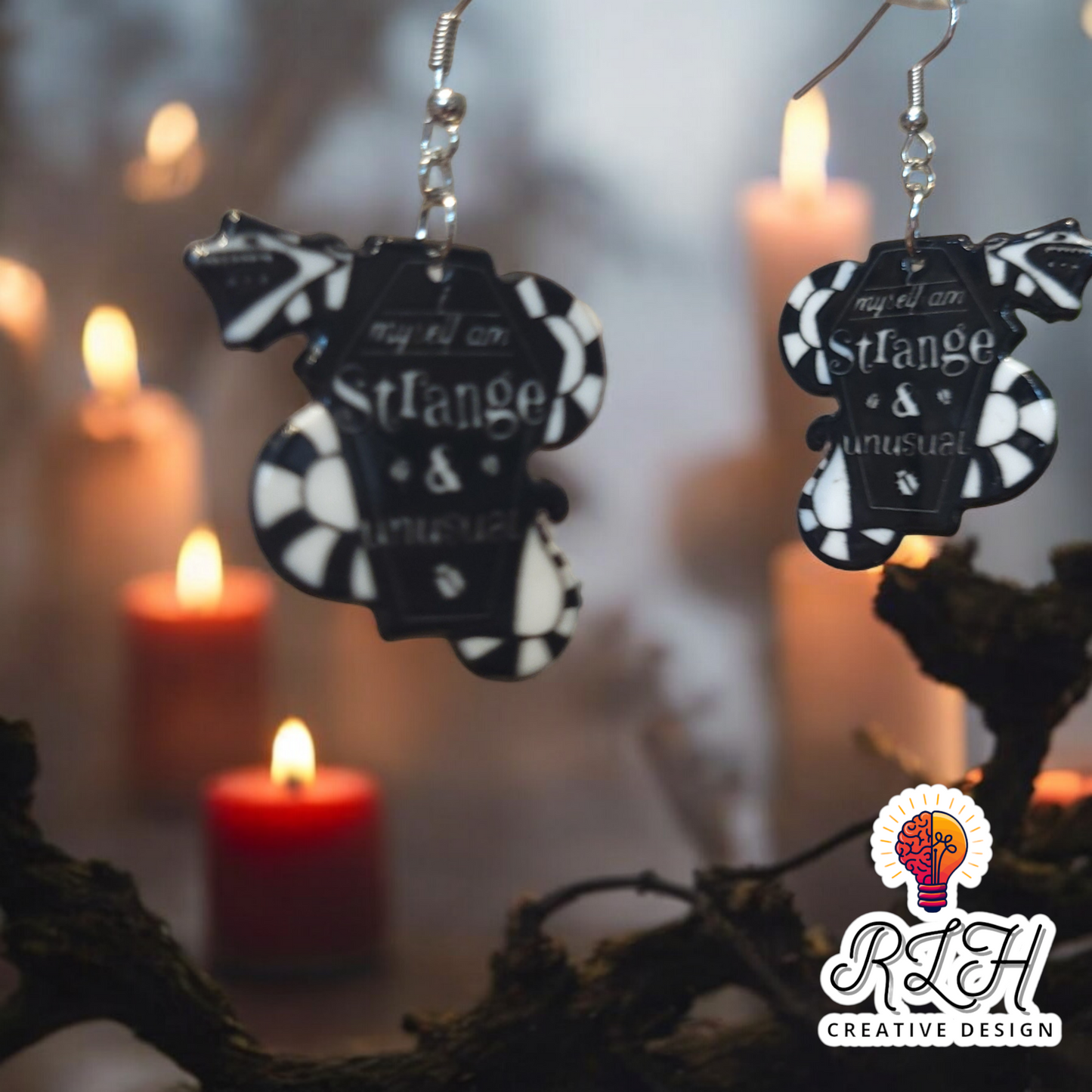 Strange and Unusual Spooky Dangle Earrings by RLH Creative Design