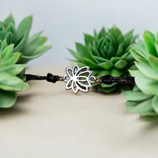 Lotus Flower Rope Bracelet