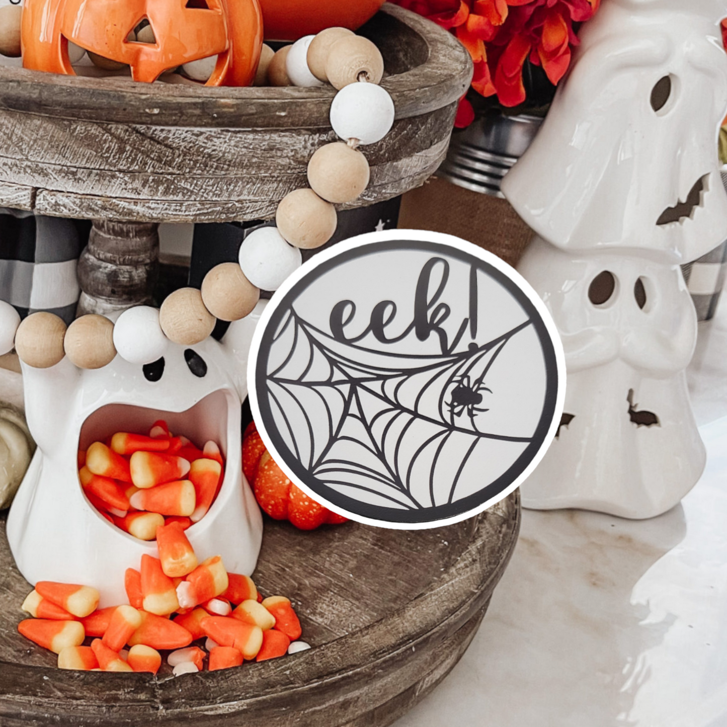 Rustic Halloween Tray Table Decor by RLH Creative Design