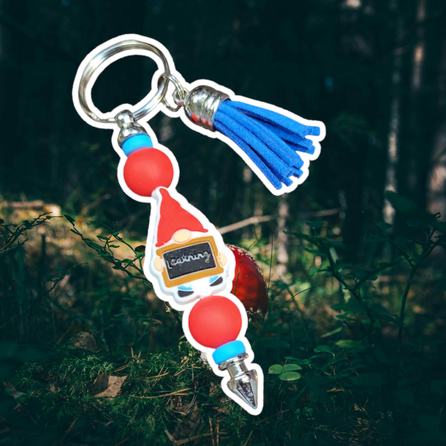 Gnome Silicone Beaded Keychain by CBSM