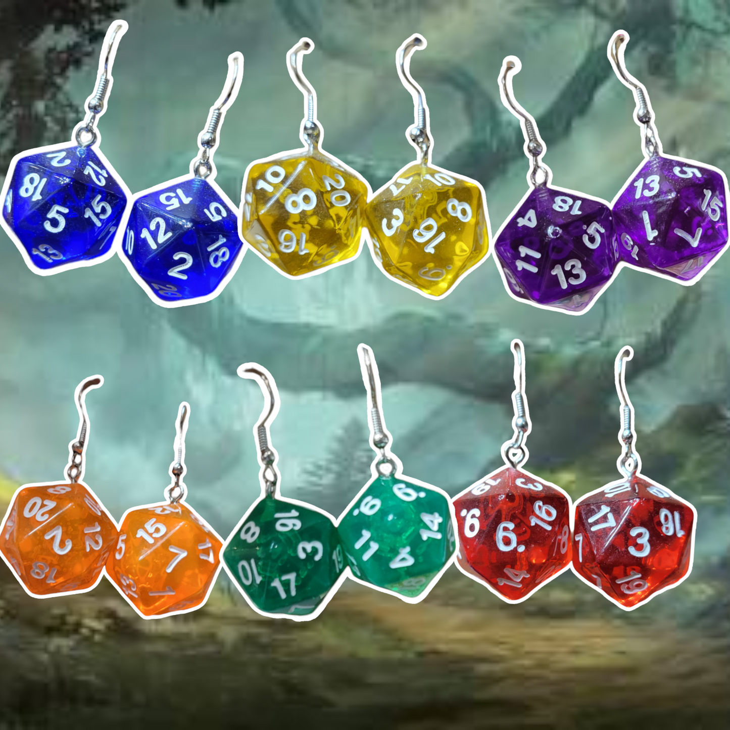 D20 Dice Dangle Earrings