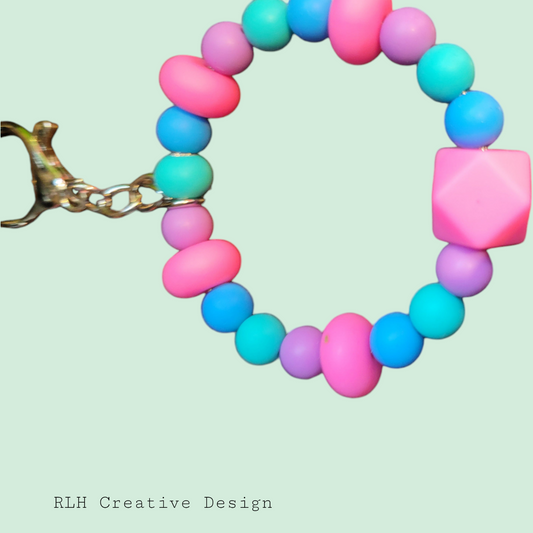 Multi Color Small Loop Silicone Beaded Keychain by RLH Creative Design