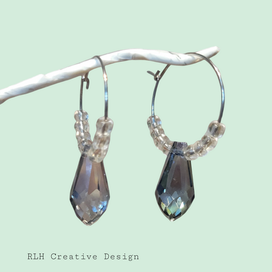 Beaded Bling Hoop Earrings by RLH Creative Design